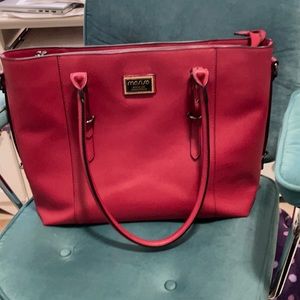 Red laptop purse